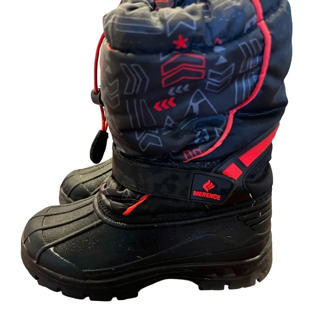 Merence Kids Snow Boots Size 12 Black Red Winter Boots